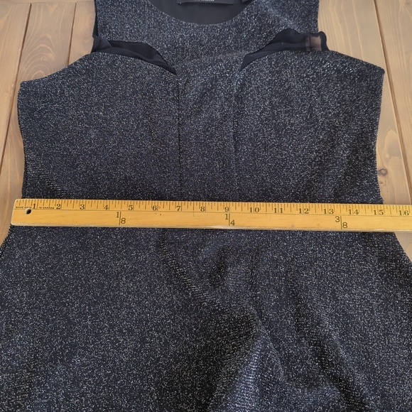 Guess Black Sparkly Peplum Sleeveless Dressy Top - Picture 10 of 12